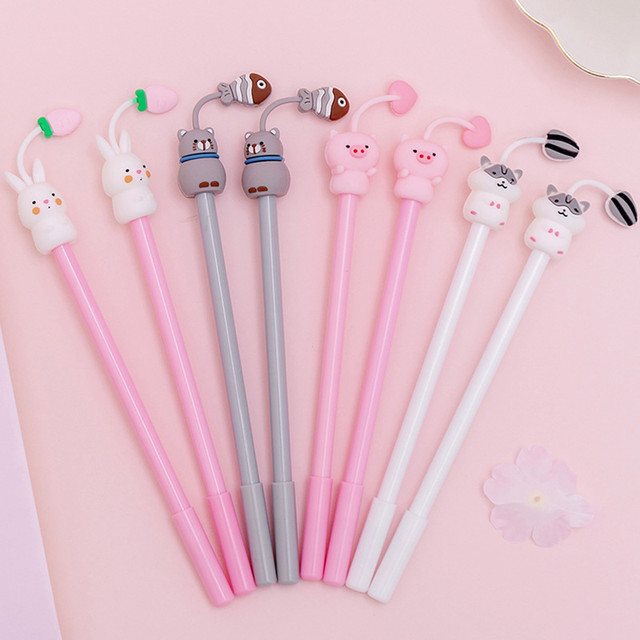 50Pcs Cute Hamster Gel Pen Creative Pens Kawaii Cartoon Neutral